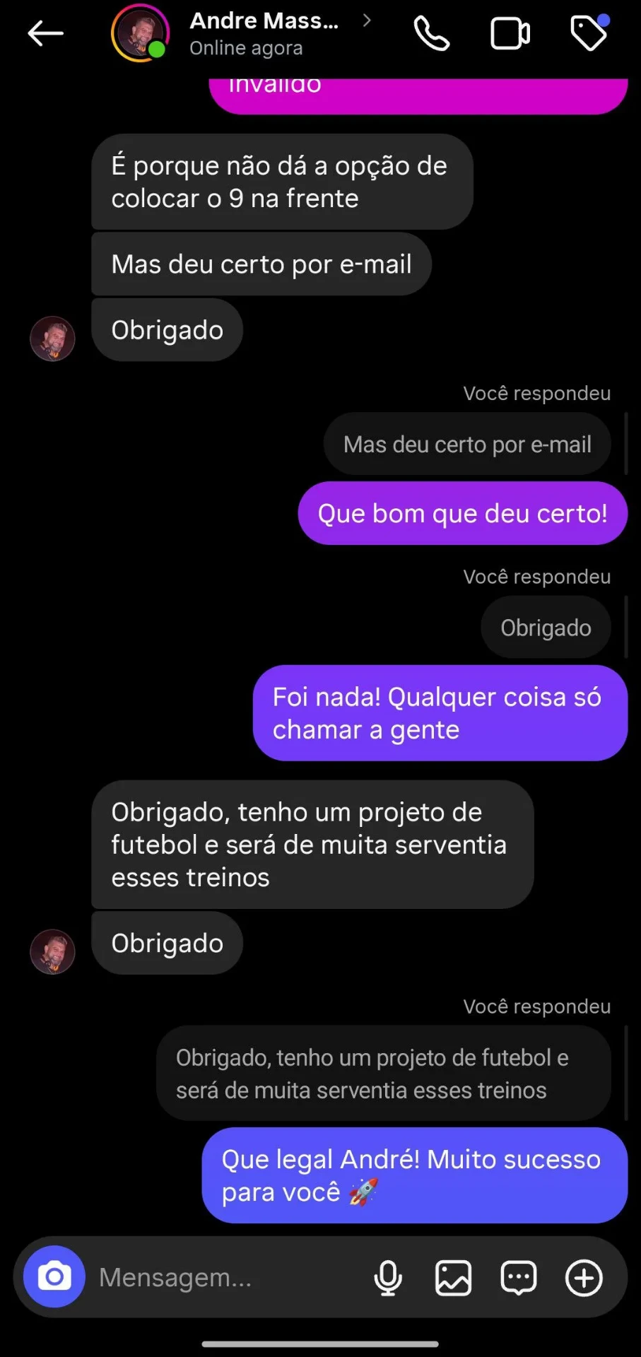 Depoimento do André