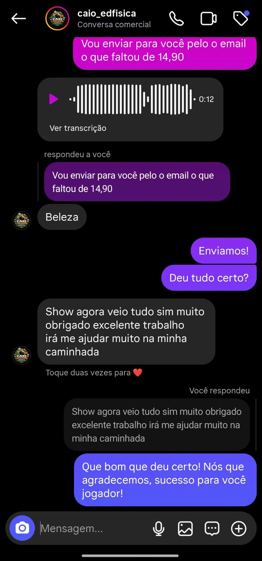 Depoimento do Caio